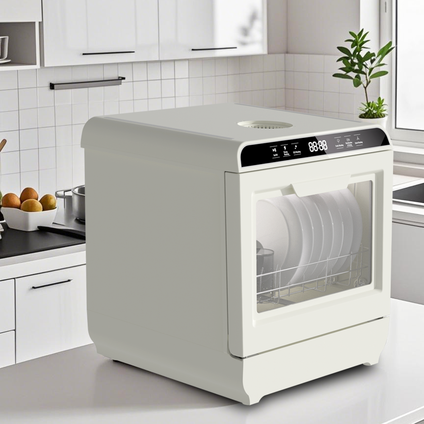 Portable smart mini dishwasher for home kitchens, factory direct sales, electric UV dryer for 6-8 set hotel tableware.