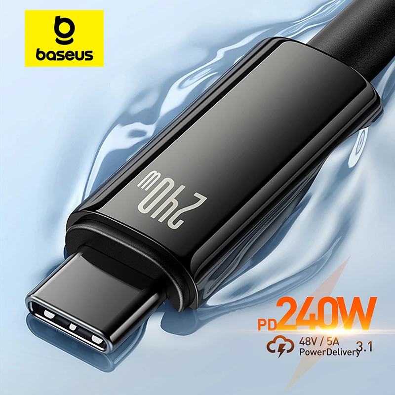 Baseus Fast Charger Type C Cable 240w Usb Type C Cable iphone 15 Fast Charger
