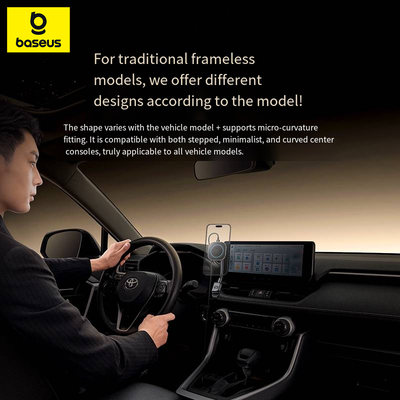 Baseus PrimeTrip C03sPro Magnetic Wireless Car Charger Mount, 15W, Compatible with Most Cars (95% New)